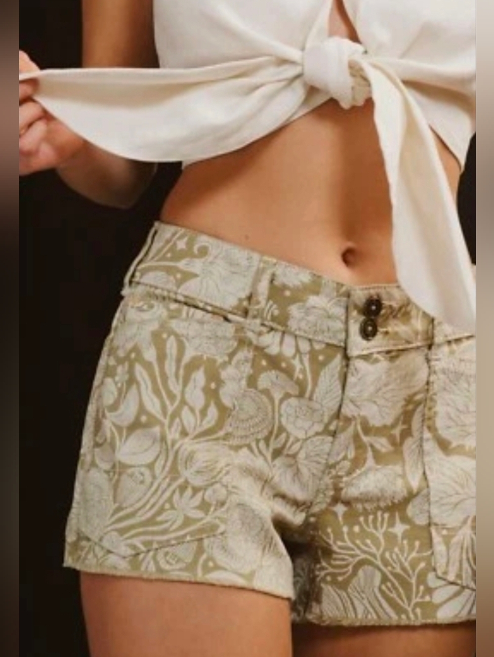 Bloomingprint x Pilcro Floral Print Beige Wanderer Shorts